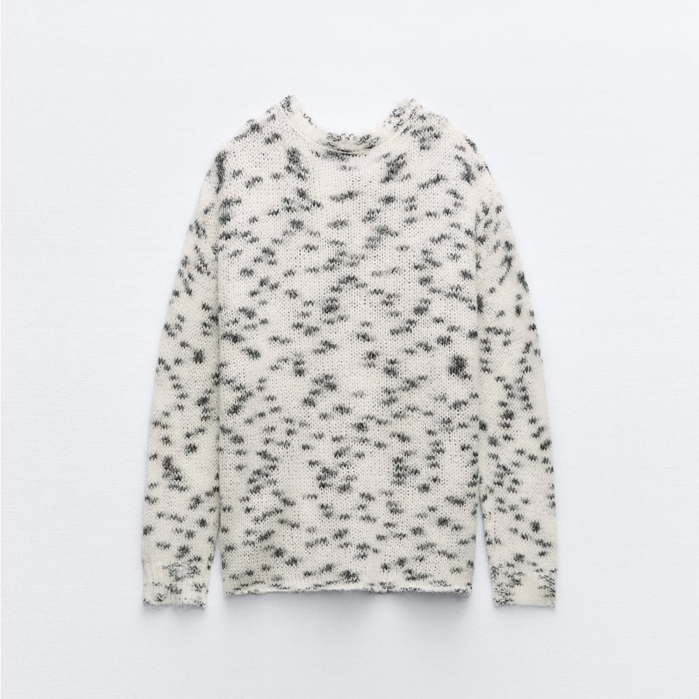 NWT Zara MIXED SLIT KNIT SWEATER - Picture 4 of 10